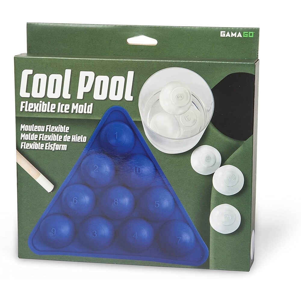 Cool pool flexible ice tray 10 billiard Pool Ball shape Ice Cubes Incl. 8 Ball